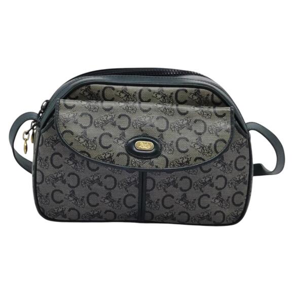 CELINE C Sulky Shoulder Bag Pvc Navy Gold - Picture 2 of 13